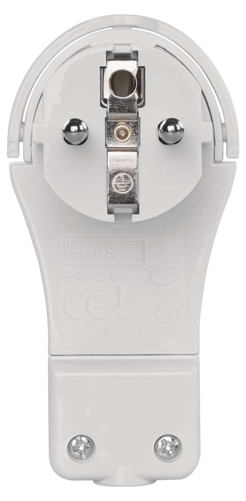 Vidlice úhlová pro prodlužovací kabel, bílá