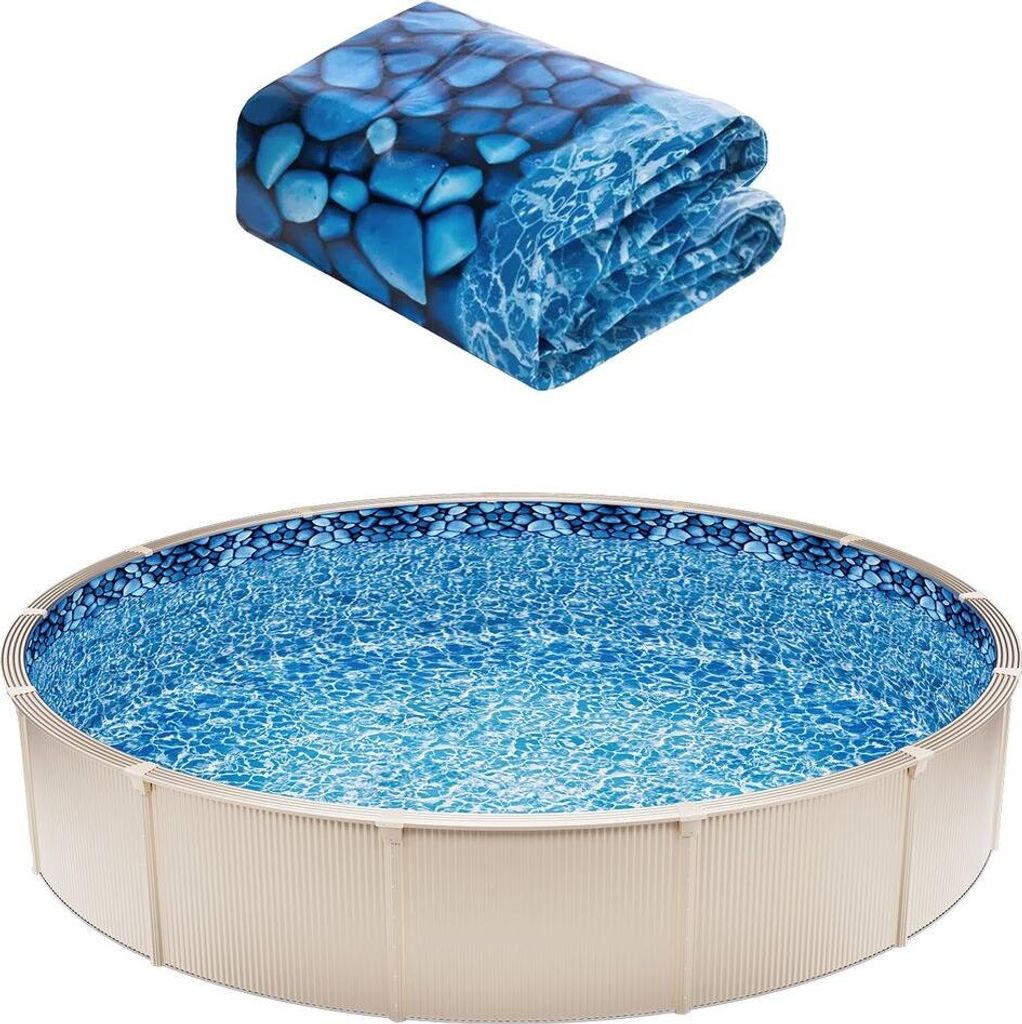 Runde Poolfolie 33 ft Unibead-Poolfolie 52 in Wandhöhe