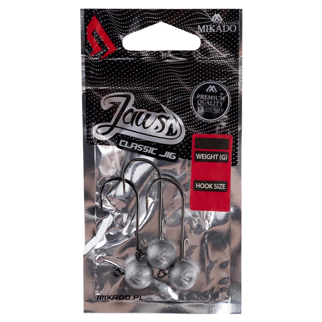 A package of fishing jig heads.