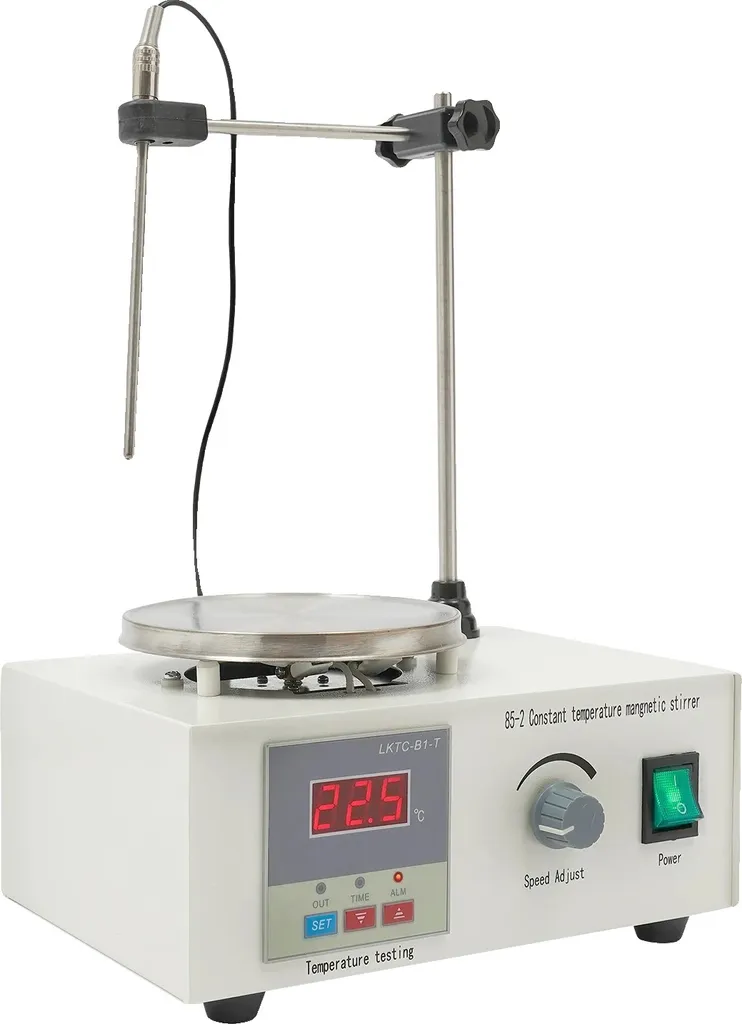 Mélangeur magnétique chauffant à vitesse réglable pour laboratoire - Blanc