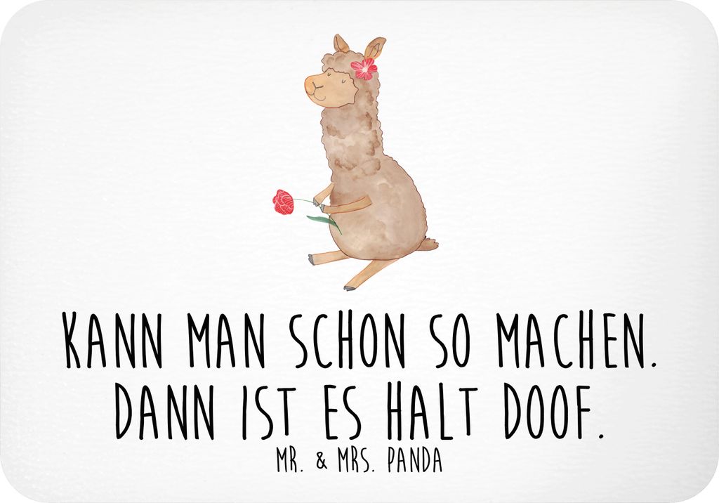 Mr. & Mrs. Panda magnet Alpaka Blume - Weiß - Geschenk, Kühlschrankmagnet, büromagnet, Lama, whiteboardmagnet, haftmagnet, Lamas, Spruch, Notizh...