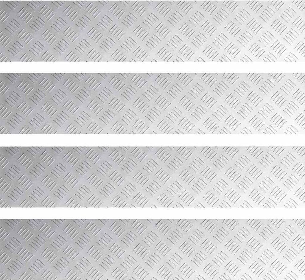 Treppe Tritt Rechtwinklig 4 pcs Silber 100 x 20 cm Aluminium