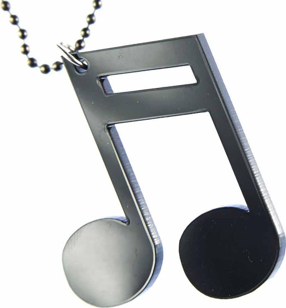 Noten Kette Halskette Miniblings 80cm Note Sechzehntel 16tel Musik Acrylglas