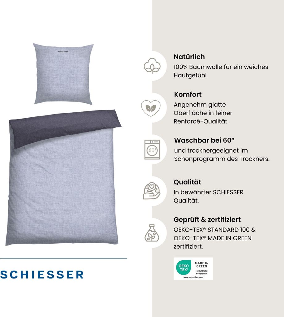 SCHIESSER Bettwäscheset Doubleface | Renforcé | 2-teilig | Produktbild 