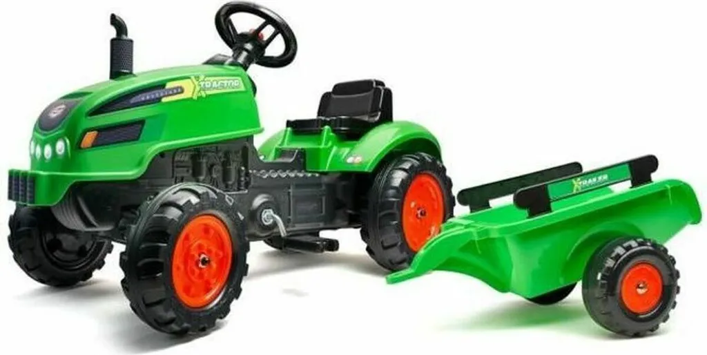 Tracteur à pédales Falk Xtractor vert : idéal pour jouer dans le jardin