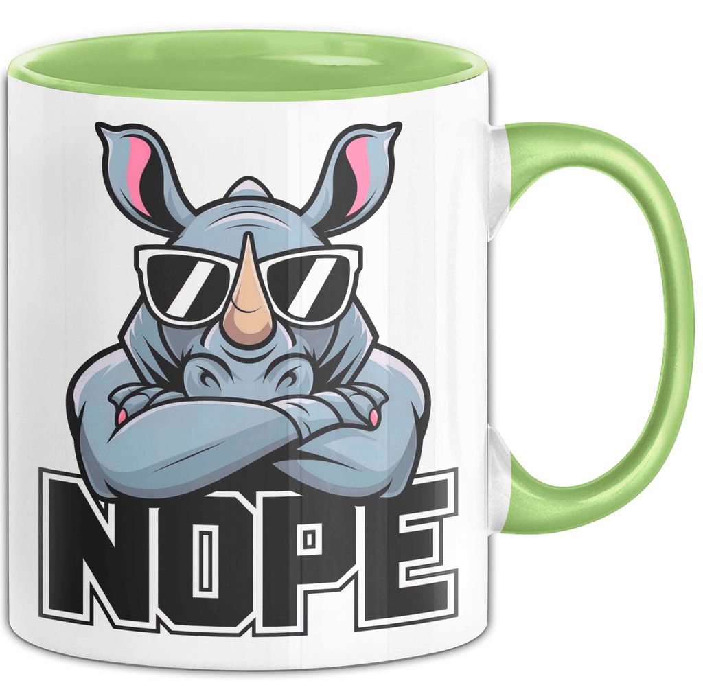 Nashorn Tasse Geschenk Lustige Geschenkidee Spruch Nö (Grün)