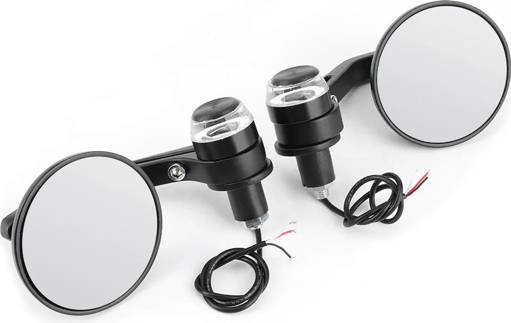 Rétroviseurs Moto LED 22mm en Aluminium CNC Haute Visibilité Arrière