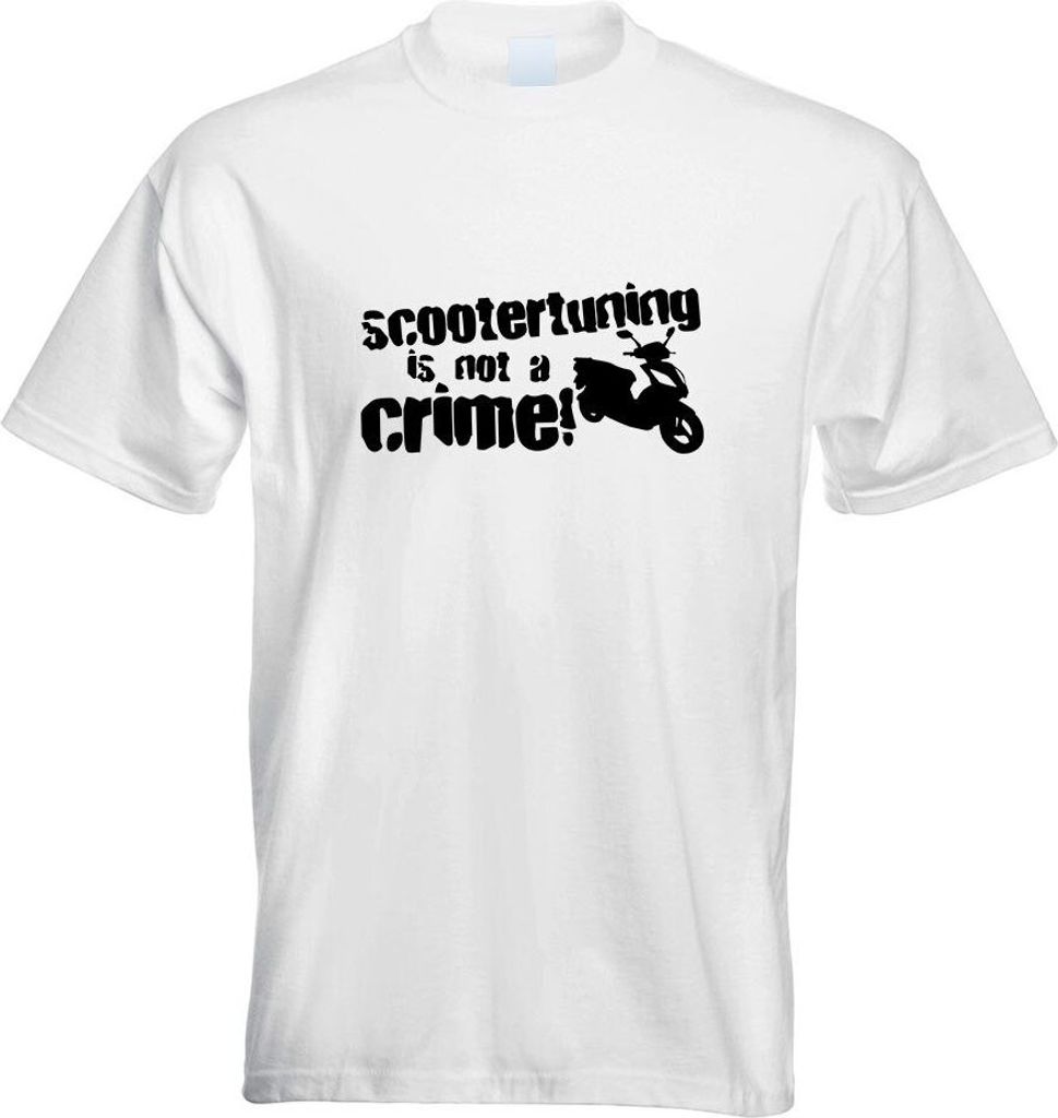 Kiwistar - T-Shirt - Weiss - Scootertuning is not a Crime! D1 Motiv Bedruckt Funshirt Design Print - mit Motiv Bedruckt - Funshirt Design - Sport -...