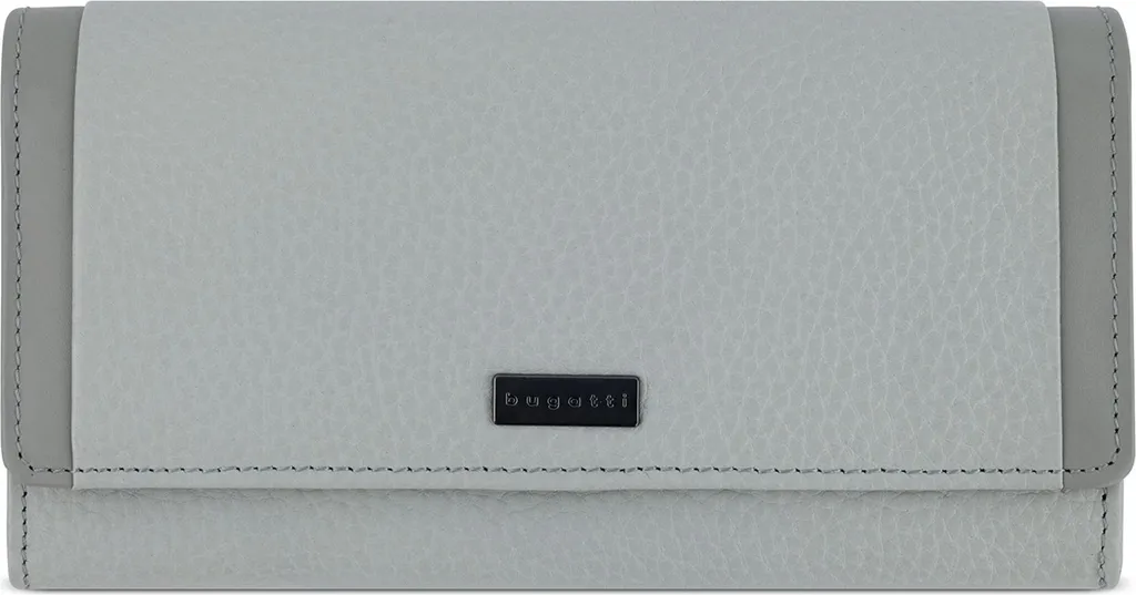 Porte-monnaie Femme Bugatti Gris Clair - Long Wallet avec Rabat Sécurisé