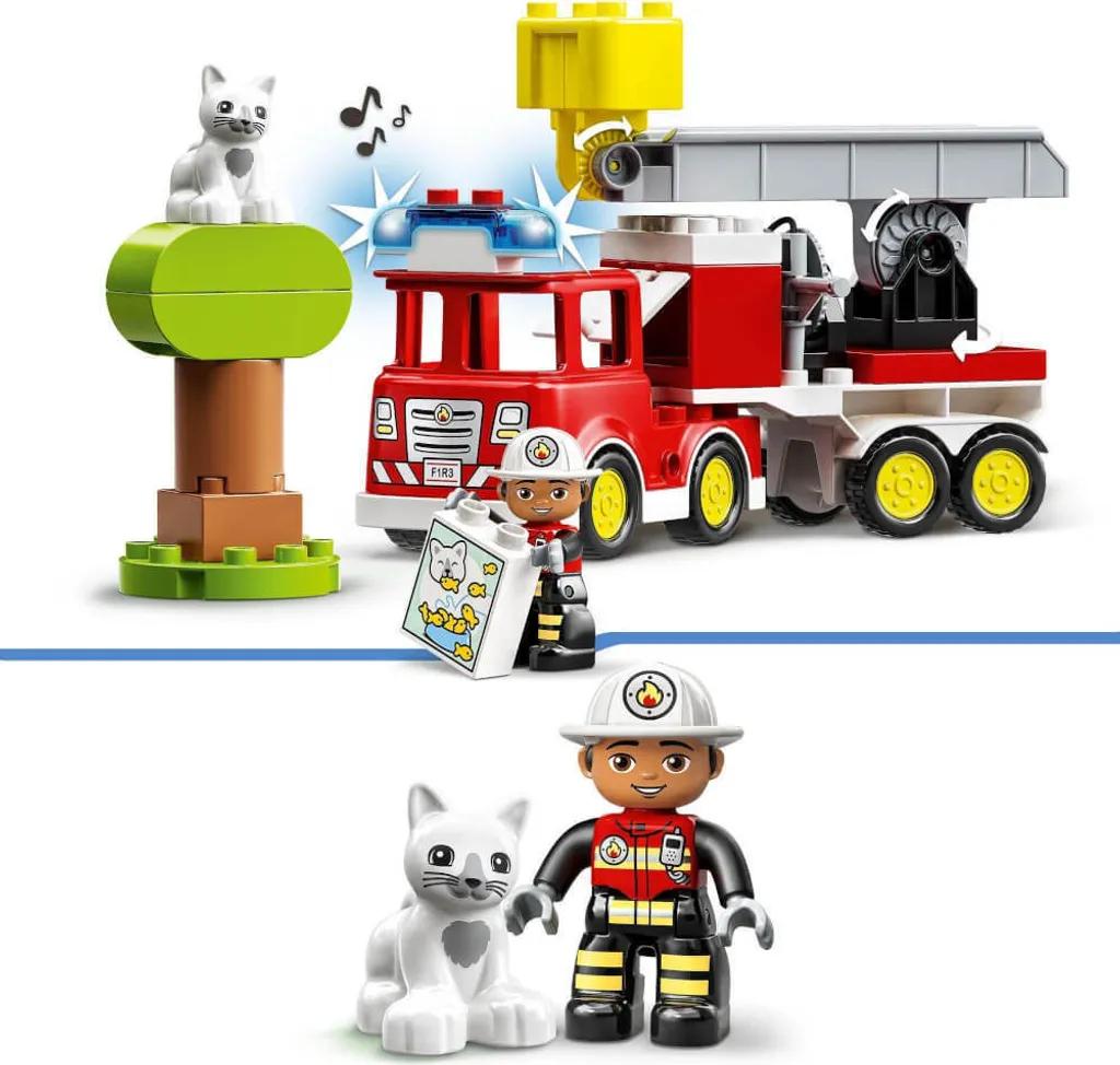 Jouet de construction Camion de pompiers LEGO DUPLO 10969 pour 2 ans+