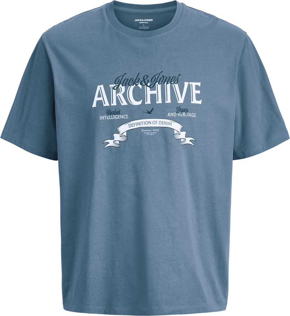 Jack&Jones Übergröße T-Shirt rauchblau JJEDOVER, Größe:8XL