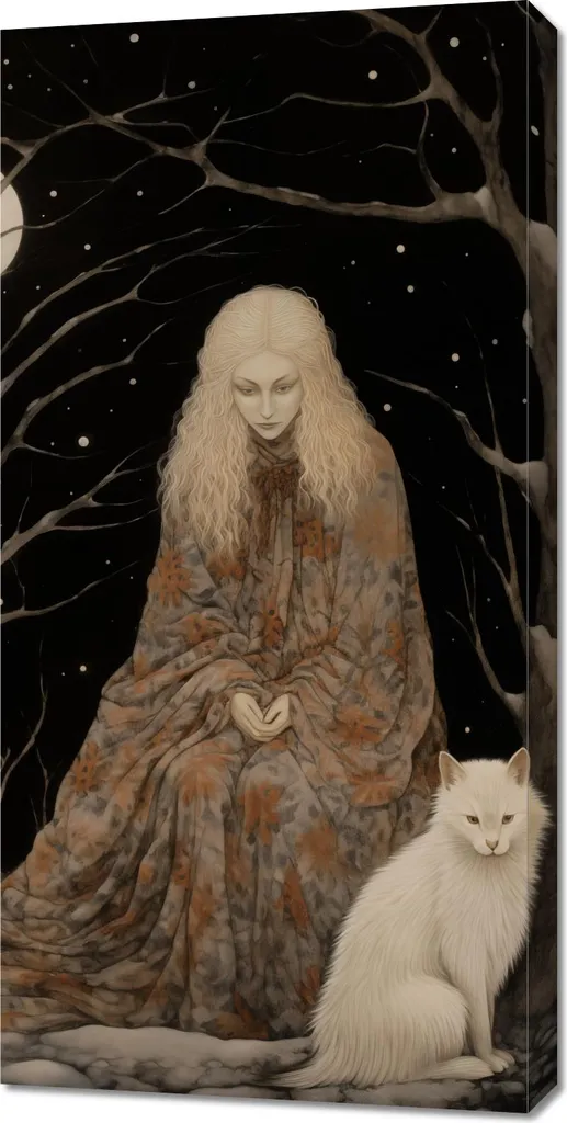 Quadro 50x100 cm Guardiana della Foresta - Stampa su Tela Moderna