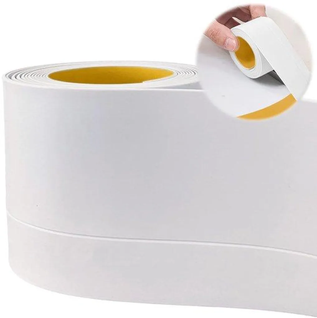 Joint d'étanchéité autocollant en PVC blanc pour cuisine et salle d'eau