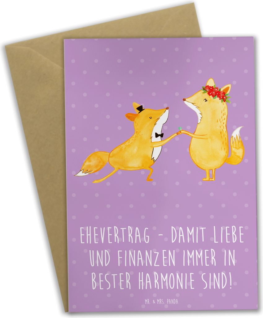 Mr. & Mrs. Panda Klappkarte Ehevertrag Liebe Finanzen - Produktbild 