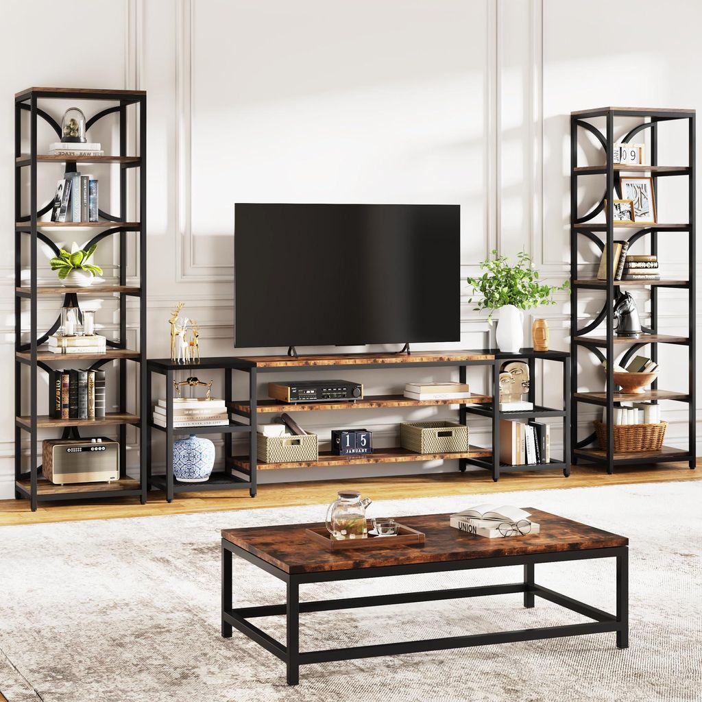 Tribesigns Bücherregal mit 6 Ebenen, 200 cm industrielles Produktbild 
