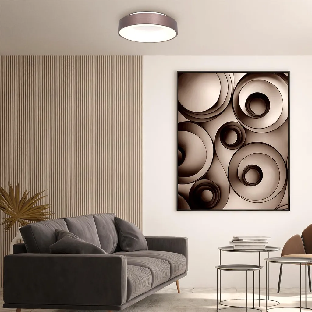 Plafonnier LED Économe Ringlede Bronze 38cm pour Éclairage Puissant