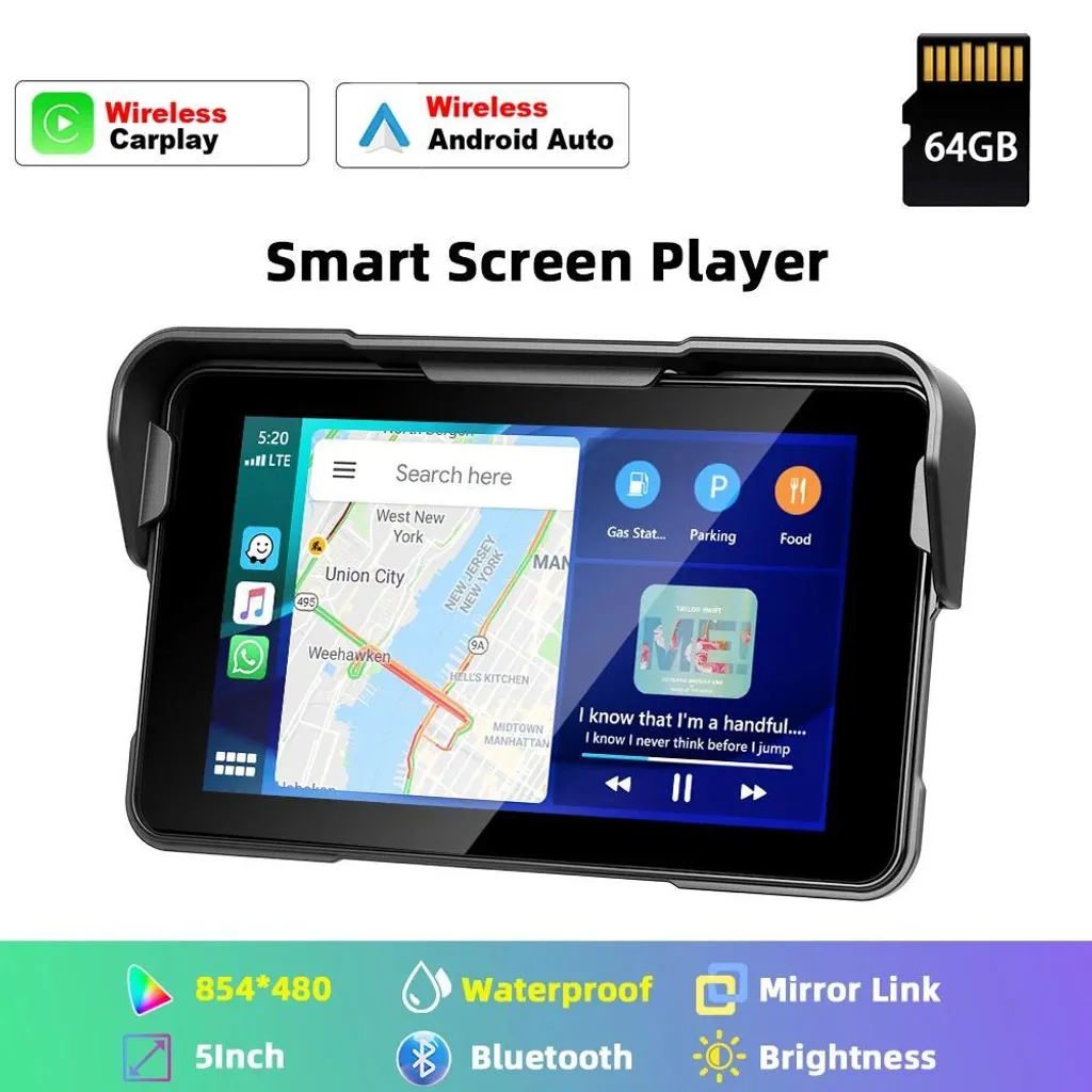 Autoradio Lecteur MP5 avec Écran Tactile 5 Pouces et Android Auto Blanc