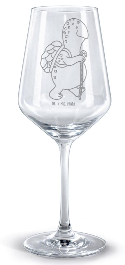 Mr. & Mrs. Panda Weinglas Schildkröte Wanderer - Transparent - Geschenk, Rotweinglas mit Gravur, Schildkröten, Motivationssprüche, glas für rot...