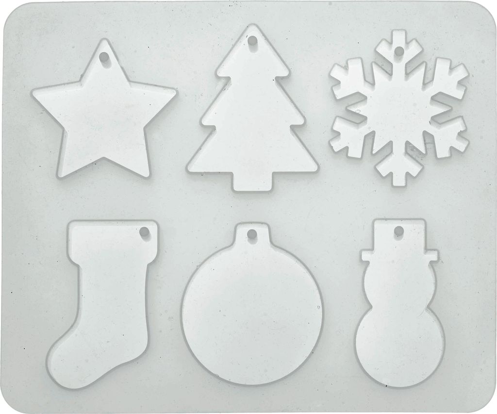 GLOREX Silikon Gießform Weihnachtsmotive 235 ml 20x24 cm Backform Bastelform