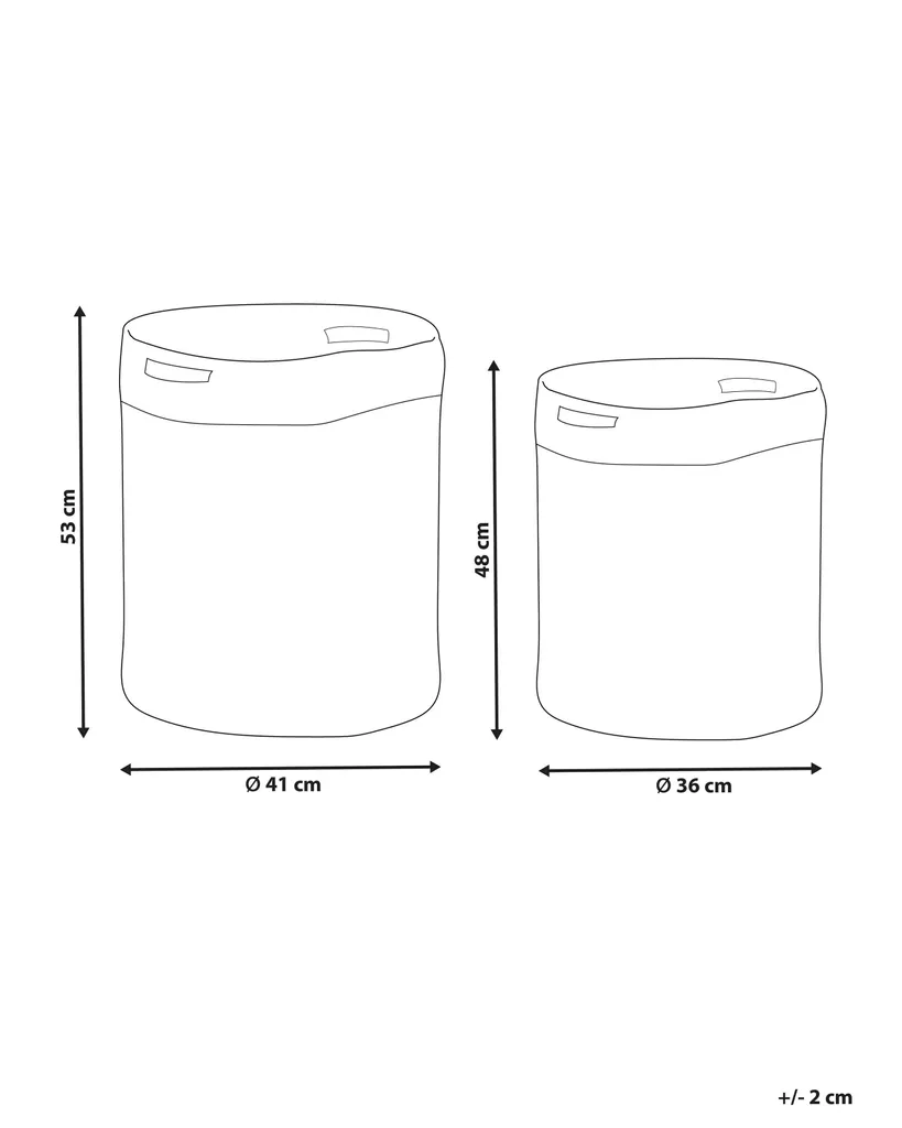 BELIANI Lot de 2 Paniers de Rangement en Coton Blanc et Beige Clair