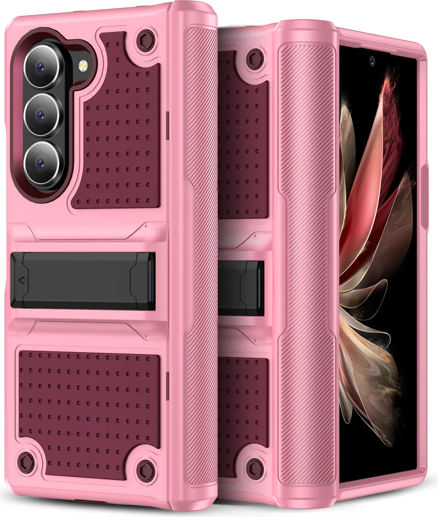 Custodia Samsung Galaxy Z Fold 5 Antiurto Ibrida Rosa Rosso Resistente