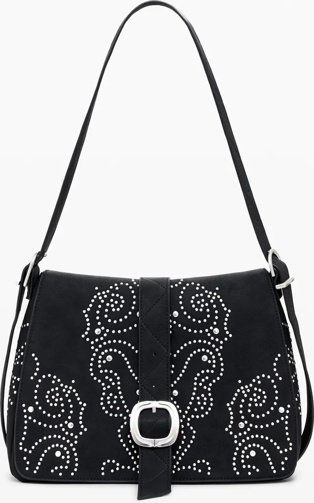Offerta Borsa Donna Nera con Borchie: Tracolla Regolabile e Qualità