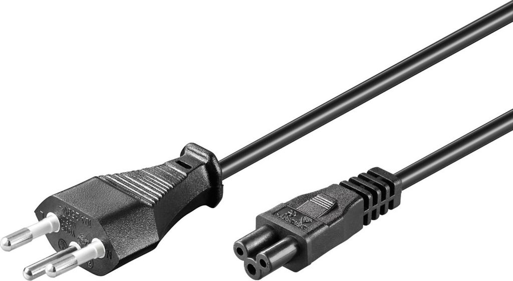 Goobay 93960 Netzanschlusskabel Schweiz, 1,8 m, Schwarz, 1.8 m - Schweiz-Stecker (Typ J, SEV 1011) > Gerätebuchse C5