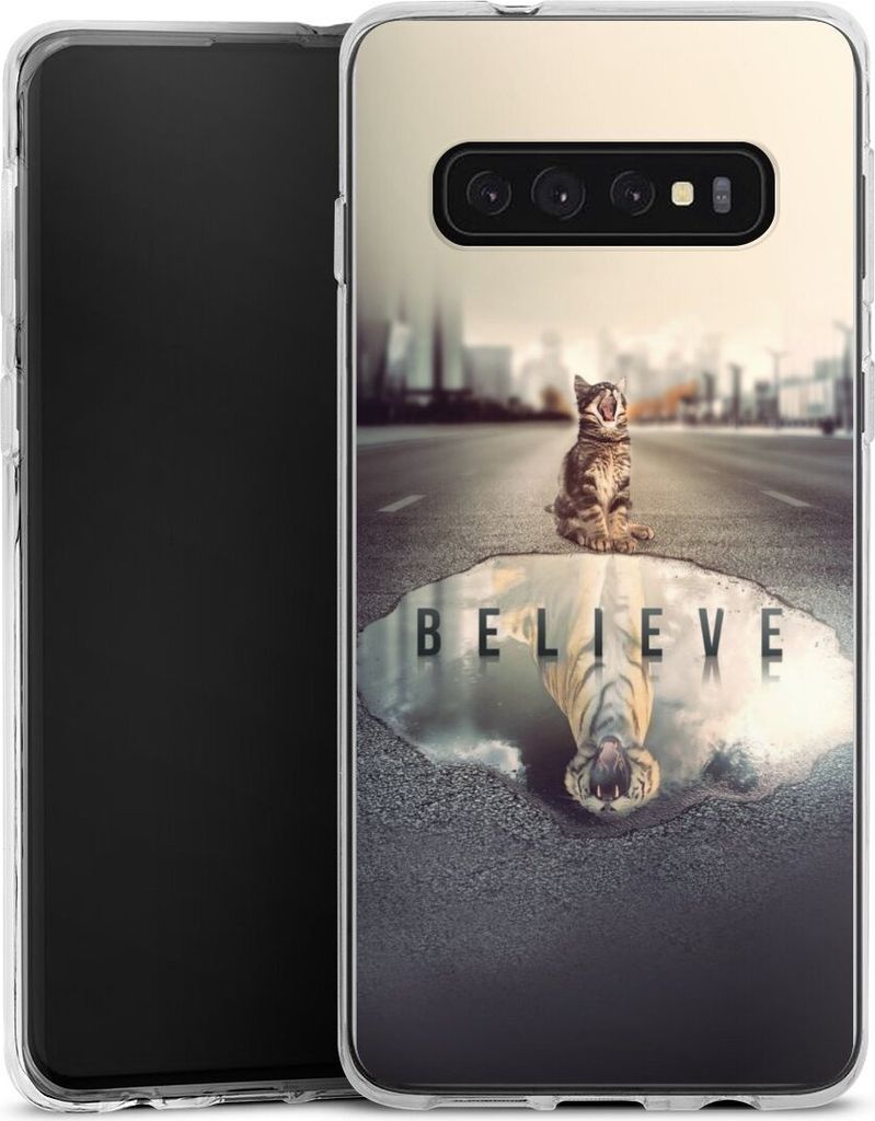 DeinDesign Handyhülle für Samsung Galaxy S10 Plus Silikon Hülle Case Smartphone Schutzhülle Motivation Tiere Tiger