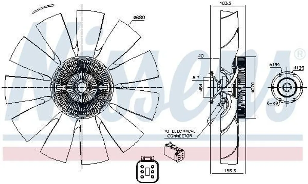 Accouplement de ventilateur NISSENS 86167 Ø 680 mm pour SCANIA G I