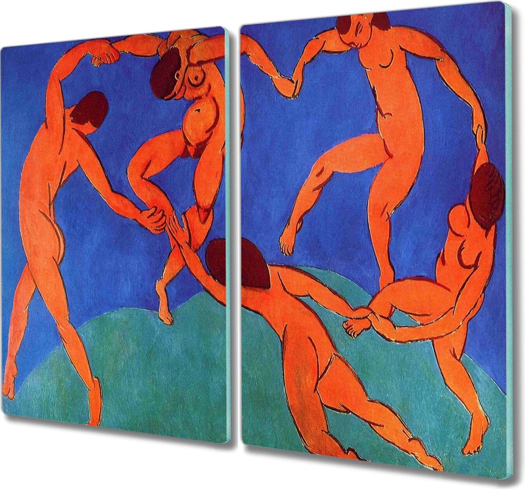 Coloray Schneidebrett Herdabdeckplatte 2x30x52 cm Kochplattenabdeckung Küchenbrett Hackbrett - Tanz von Henri Matisse