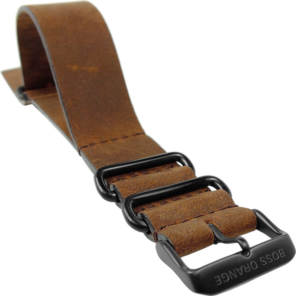 Hugo Boss 1513316 Uhrenarmband 24mm | Leder, vintage, braun 31369