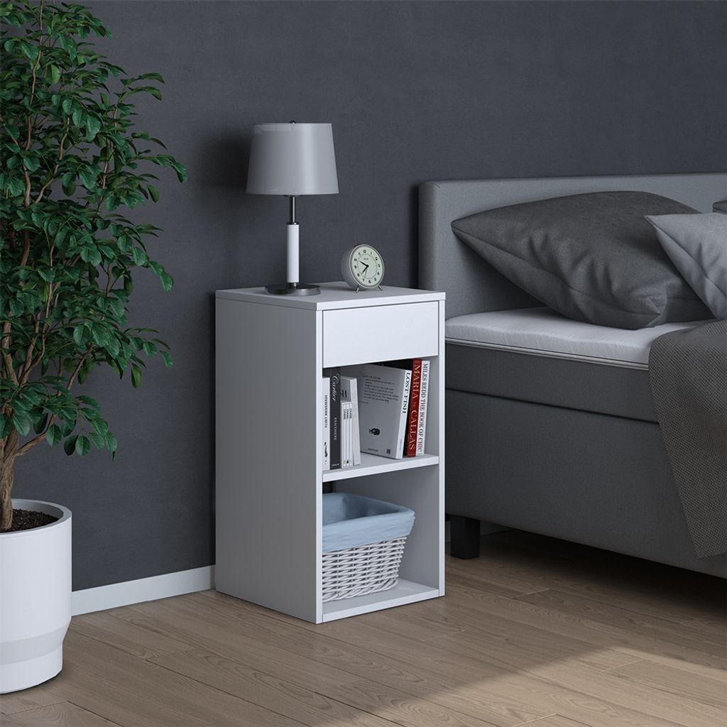 Nachttisch Vicco Dany Weiß 35 x 65 cm, Model 36635