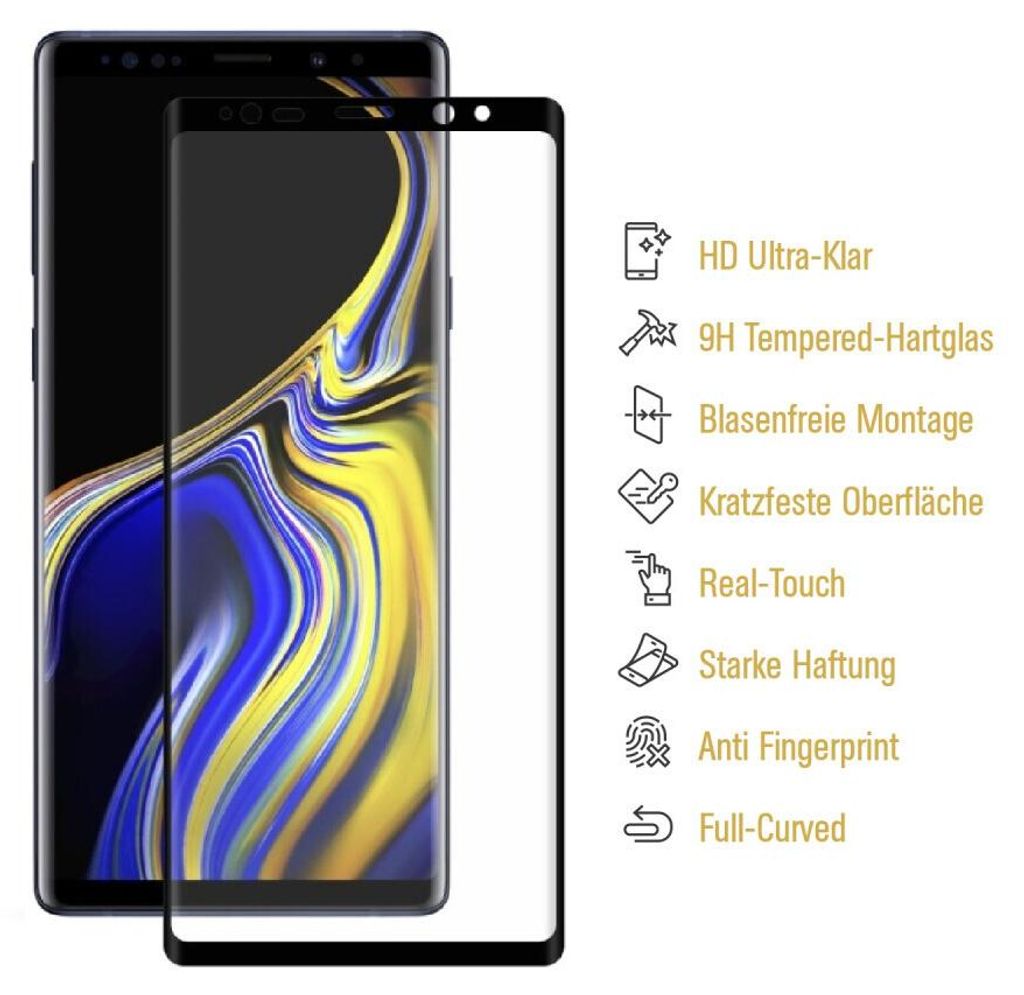 2x9H Panzerglas für Samsung Galaxy Note 9 FULL CURVED Produktbild 