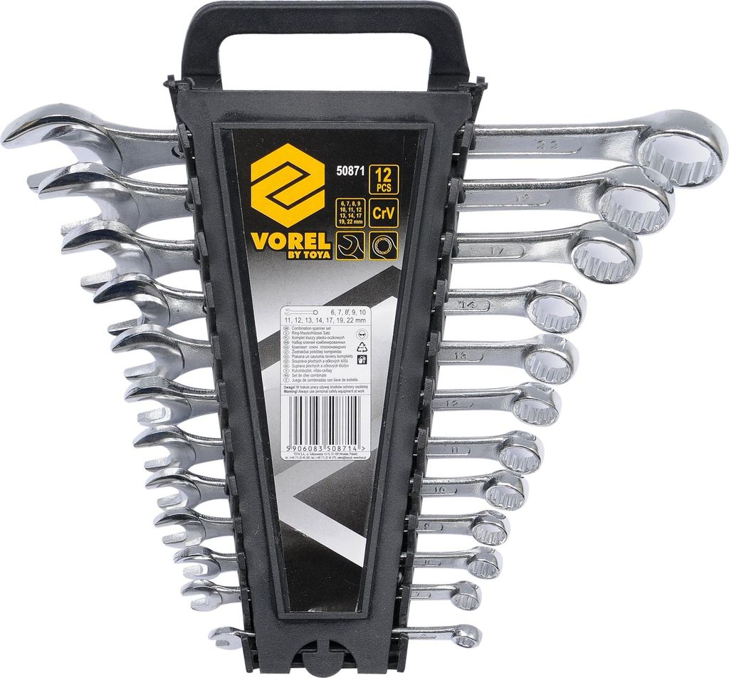 VOREL 12-tlg. Ring-Maulschlüssel-Satz 6-22 mm