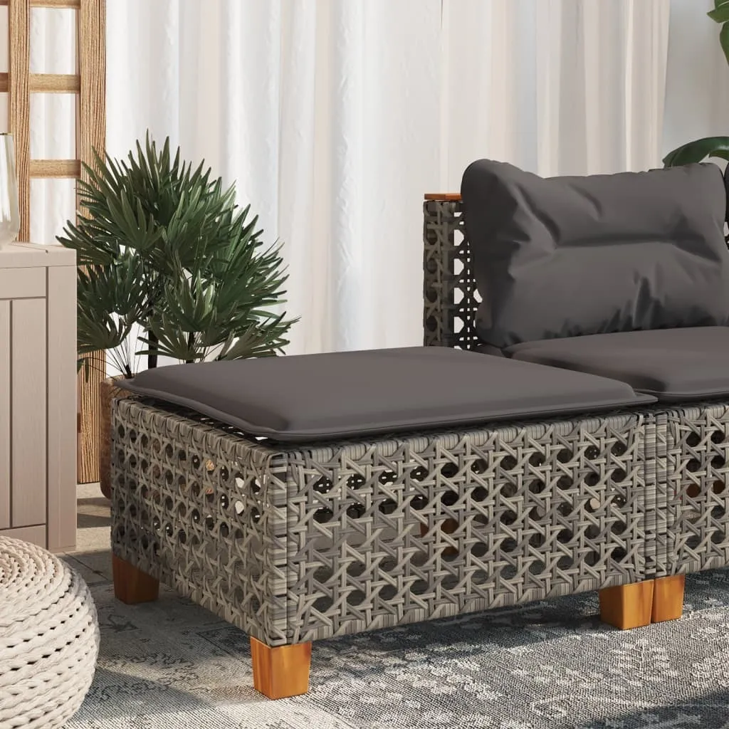 Sgabello Garden Lounge Grigio in Poly Rattan - Comfort e Stile - 2