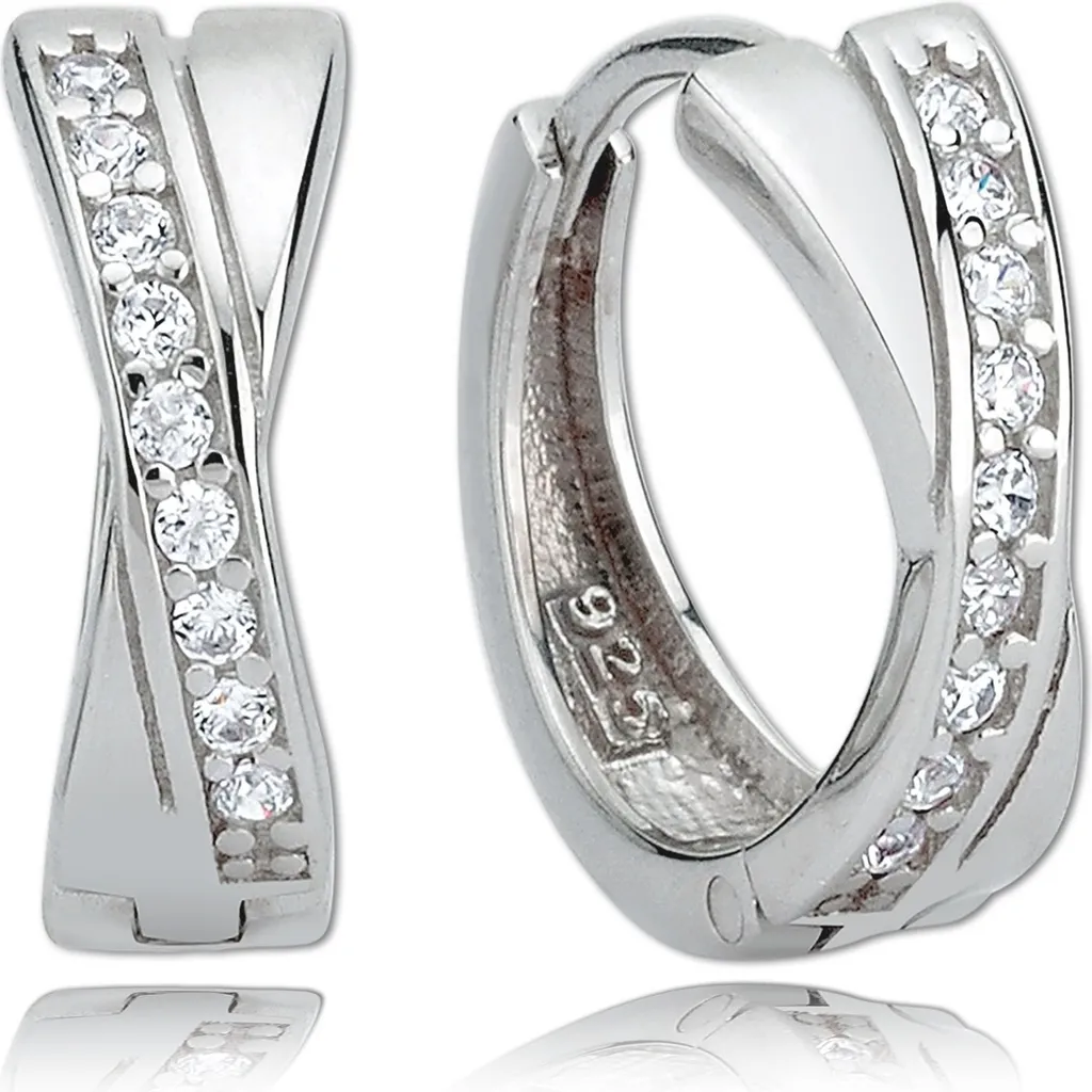 Boucles d'oreilles créoles 15mm en argent blanc 925 Balia pour femme