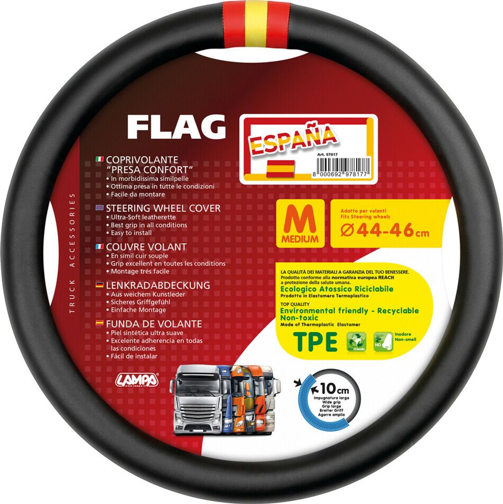 Lenkradbezug Lampa Flag Spagna, aus Skeentex - M - Ø 44/46 cm