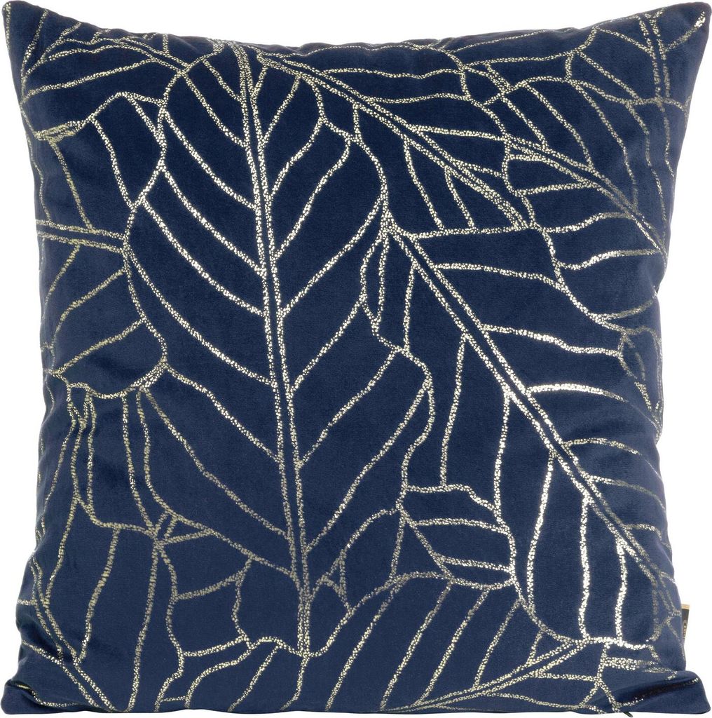 EUROFIRANY | Kissenbezug 45 x 45 cm - marineblau Kissenhülle - modern Dekokissenhülle - geometrisches Muster
