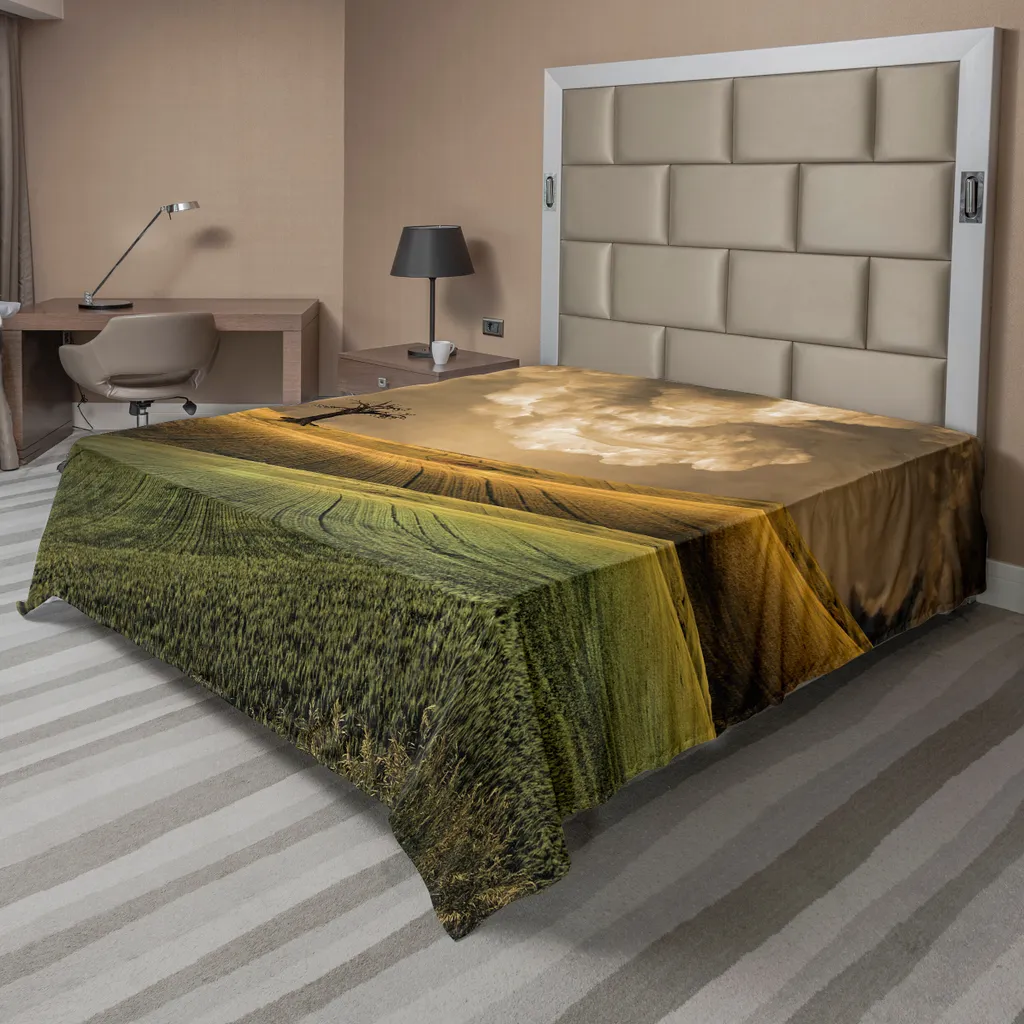 Drap de lit pour lit décoratif imprimé nature 275x260 cm multicolore