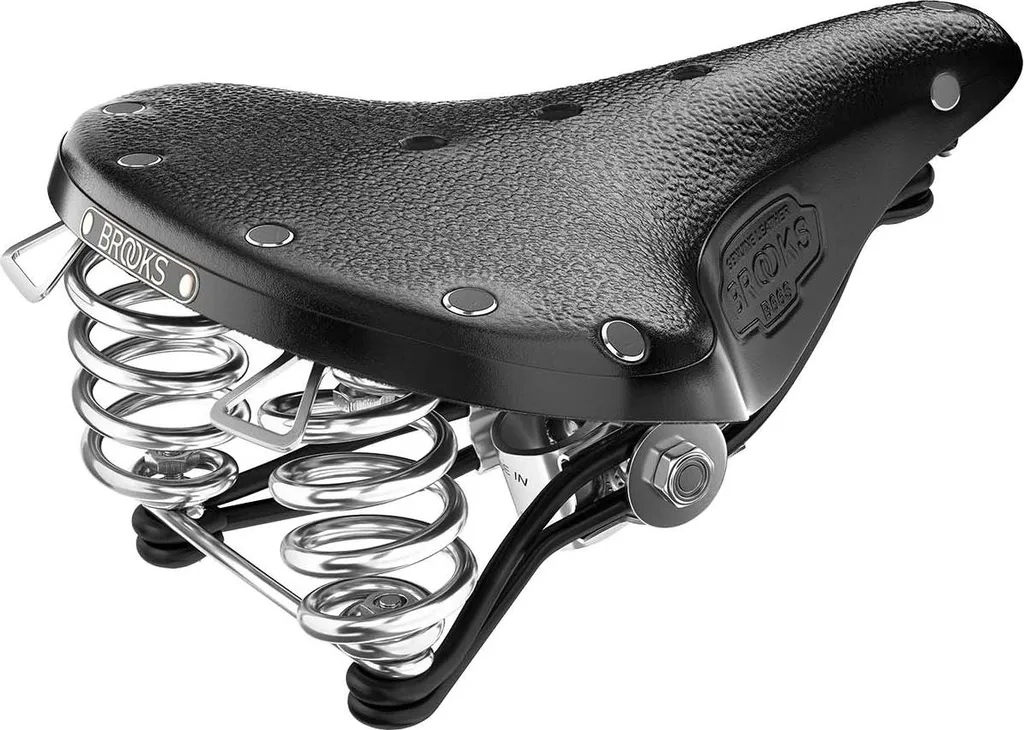 Selle de Vélo de Ville Rétro Brooks B66 Short Noire avec Ressorts Arrière