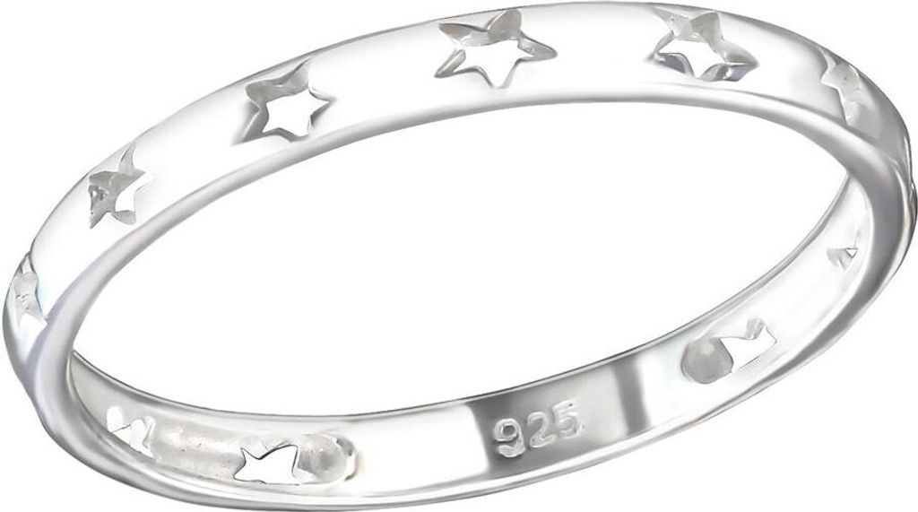 Ring Sterne: 925 Silber Bandring 57 (18.1 mm Ø)