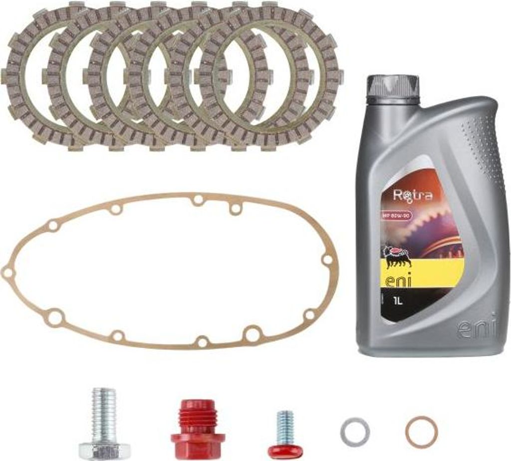 Ölschrauben + Dichtung + Öl SAE80 + Kupplungslamellen für Zündapp GS 125 Typ 520 / KS 125 Sport Typ 521-05L0 521-10L0