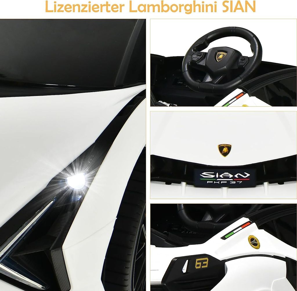 Samochód elektryczny dla dzieci COSTWAY 12V Lamborghini z Zdjęcie produktu 7