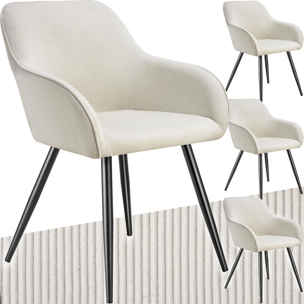tectake® Esszimmerstuhl Marilyn gepolstert, in Cordoptik 58 Produktbild 