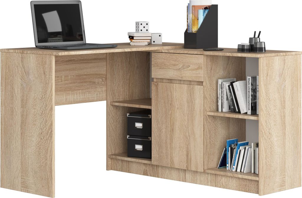 Eck-Schreibtisch AKORD B17 mit Kommode Sonoma-Eiche B120 x H79 x T126 cm