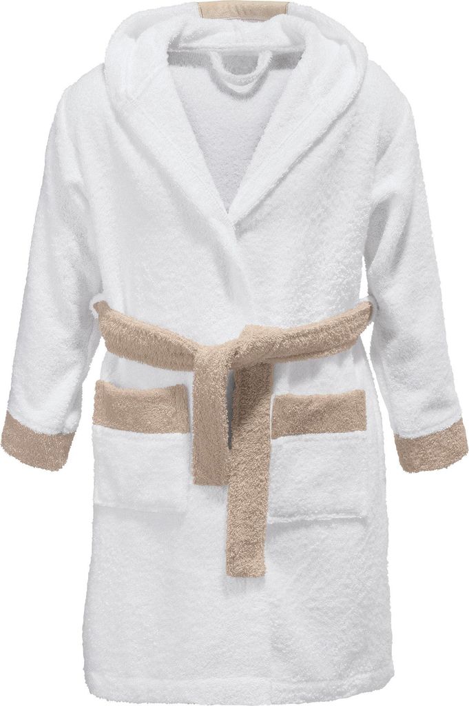 Erwin Müller Kinder-Bademantel Schaf" mit Kapuze natur 122 / 128"