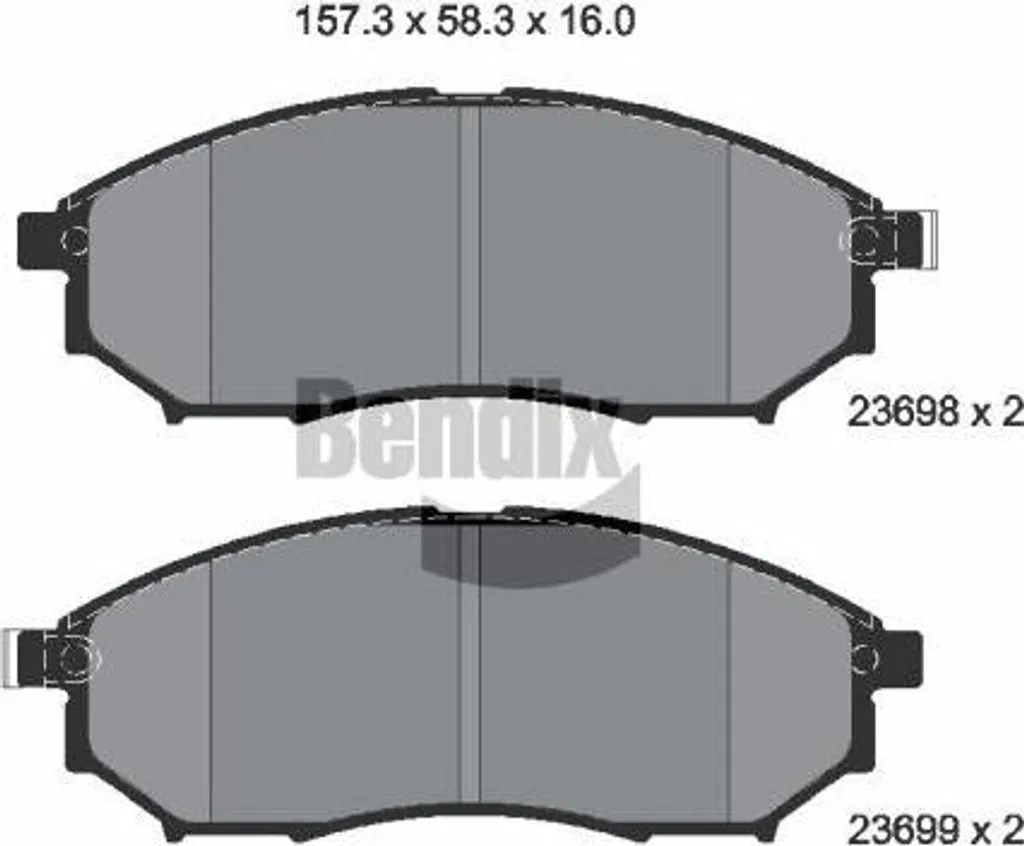 Plaquettes de frein BENDIX BPD1215 pour Qashqai et Koleos OE 41060AR090
