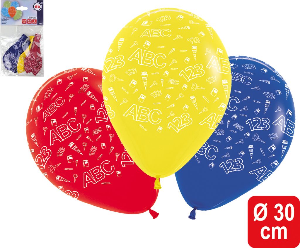 5 Luftballons Schulanfang