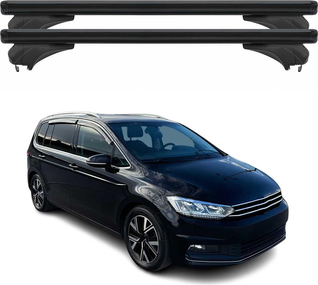 Menabo Dachträger Grundtäger für VW Touran II 5T 2015-2025 Aluminium Schwarz 2x