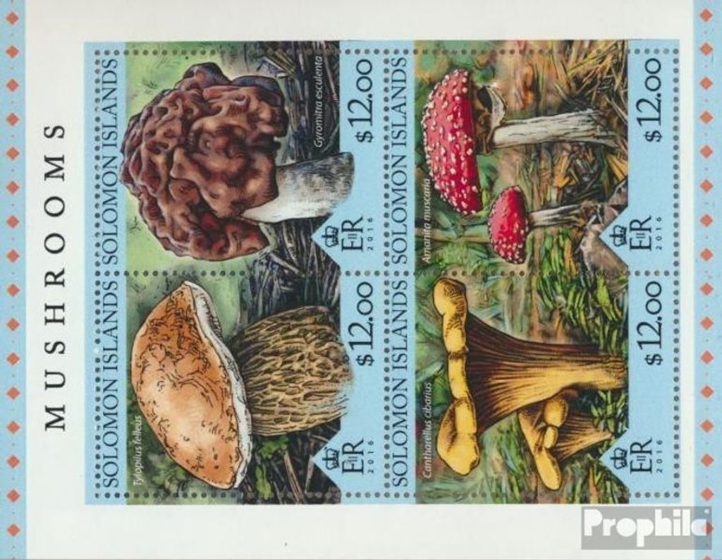 Briefmarken Salomoninseln 2016 Mi 3751-3754 Kleinbogen (kompl. Ausg.) postfrisch Pilze